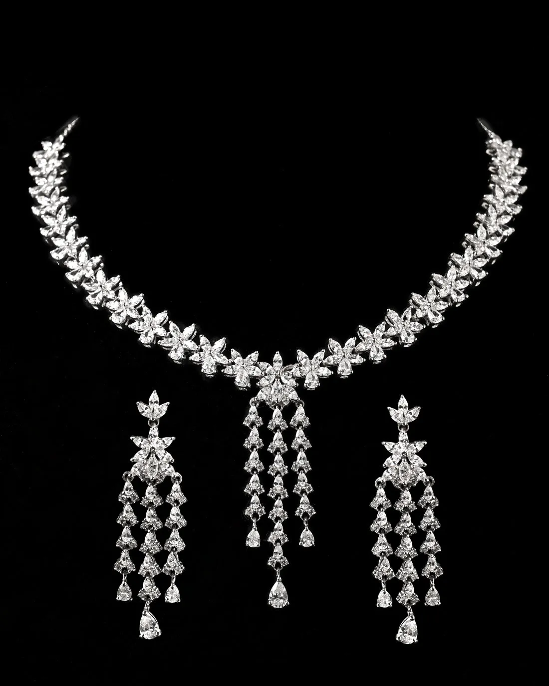 Silver Shiza Necklace Jewellery Set