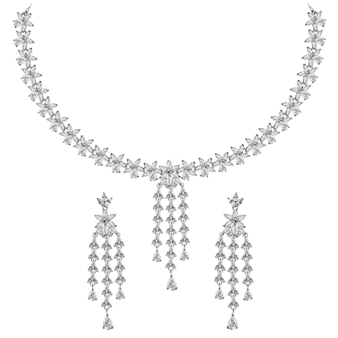 Silver Shiza Necklace Jewellery Set