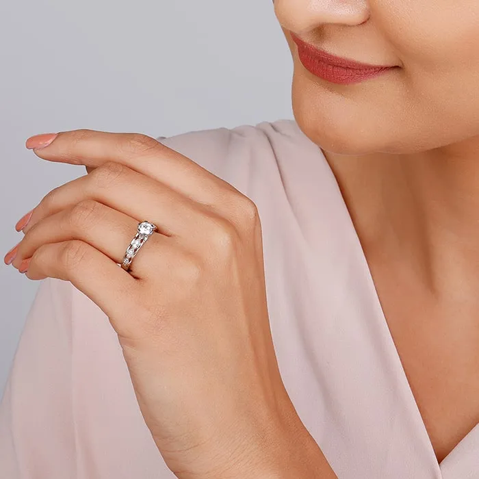 Silver Smitten by Love Couple Rings