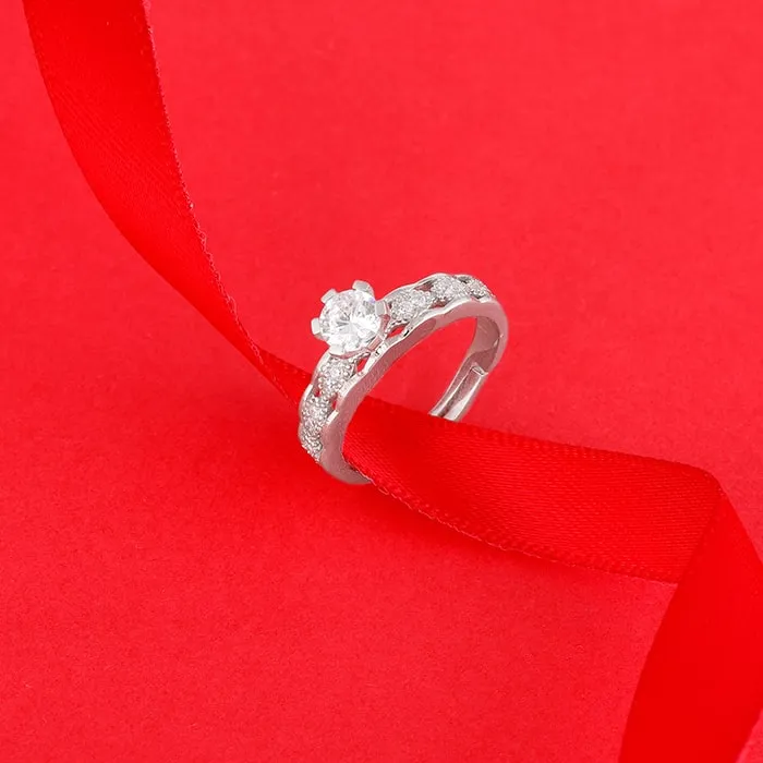 Silver Smitten by Love Couple Rings