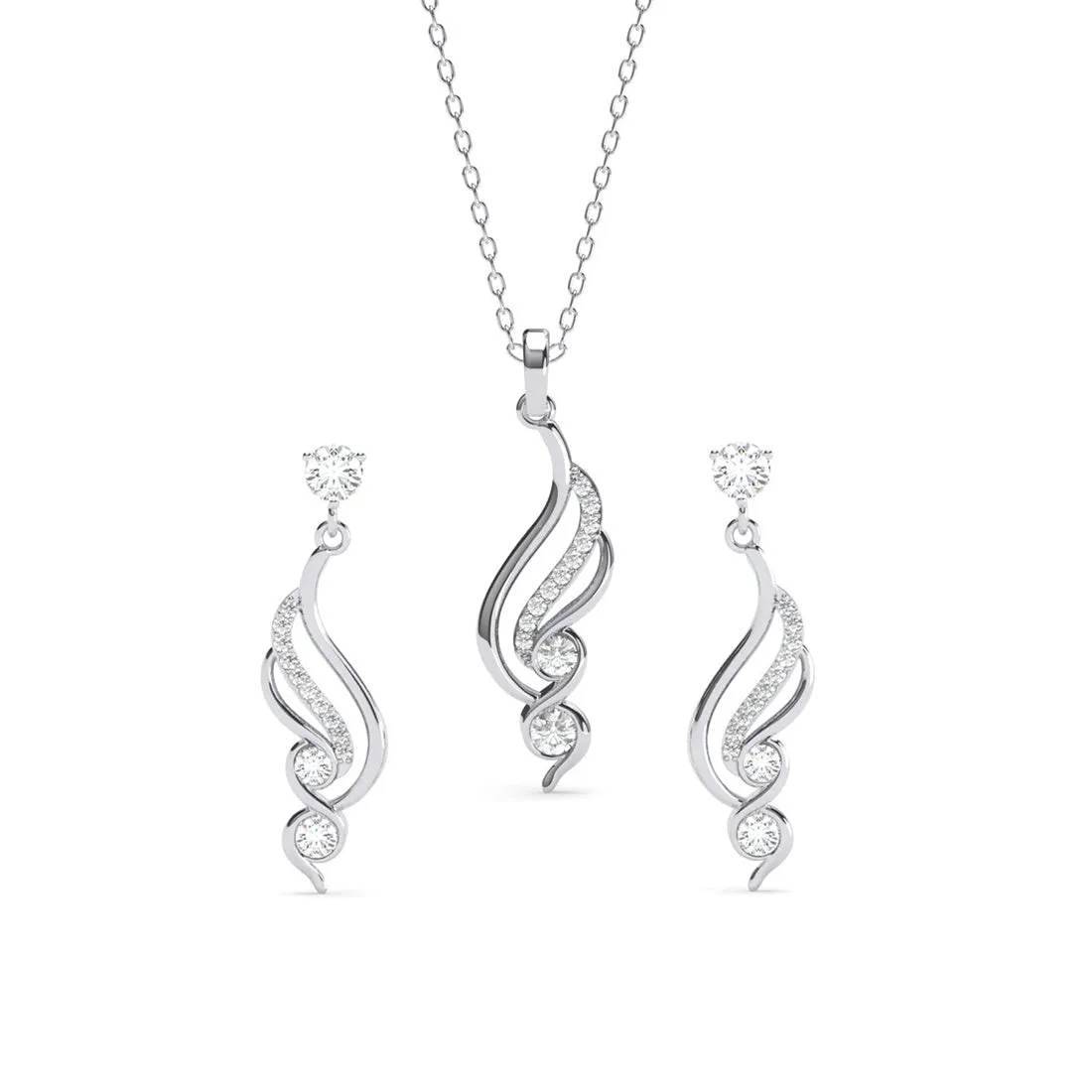 Silver Swirl Jewellery Set