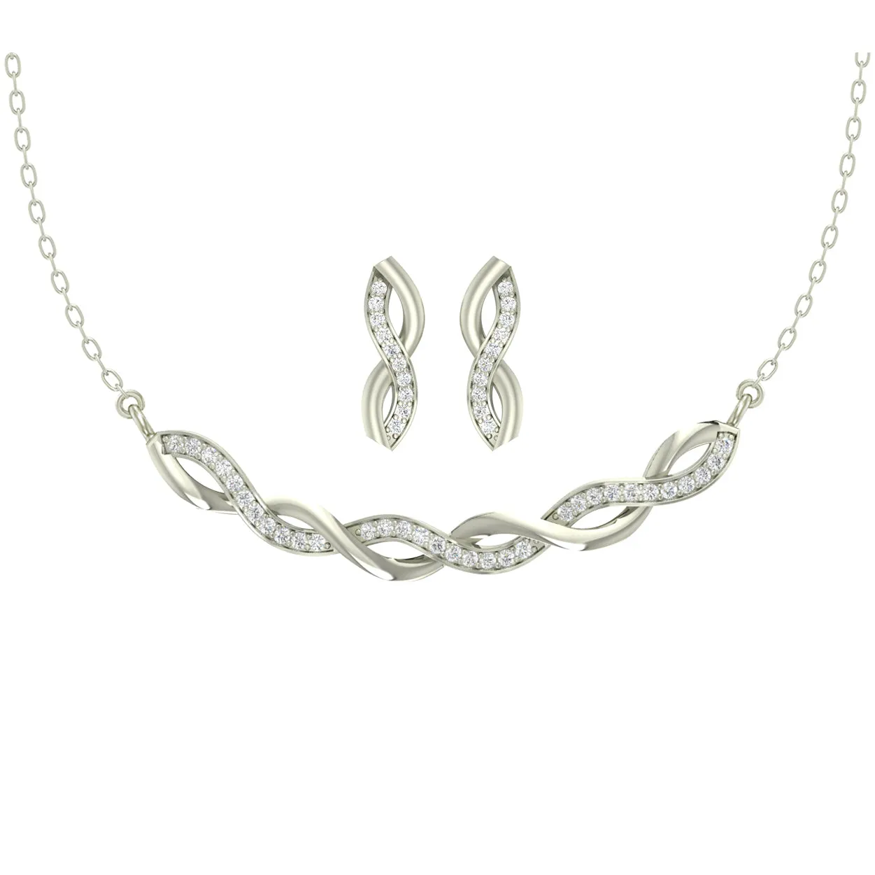 Silver Twist Jewellery Set