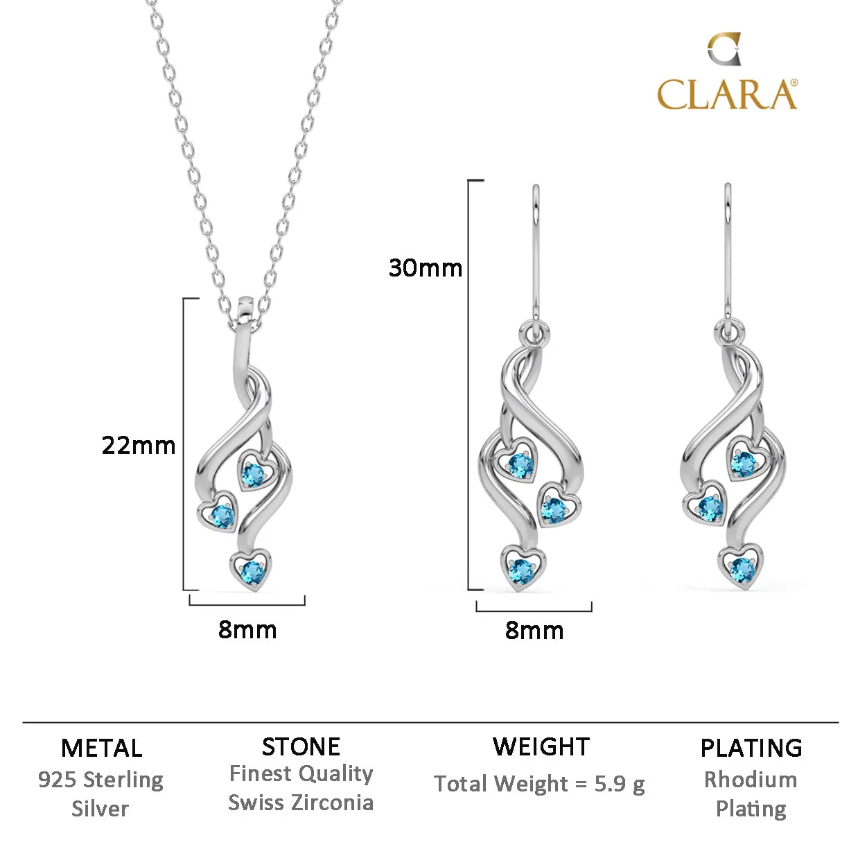 Silver Valentina Jewellery Set