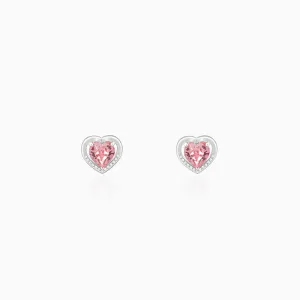 Silver Valentine Stud Earrings