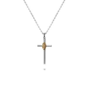 Silver Virgin Mary Cross Virgencita Necklace