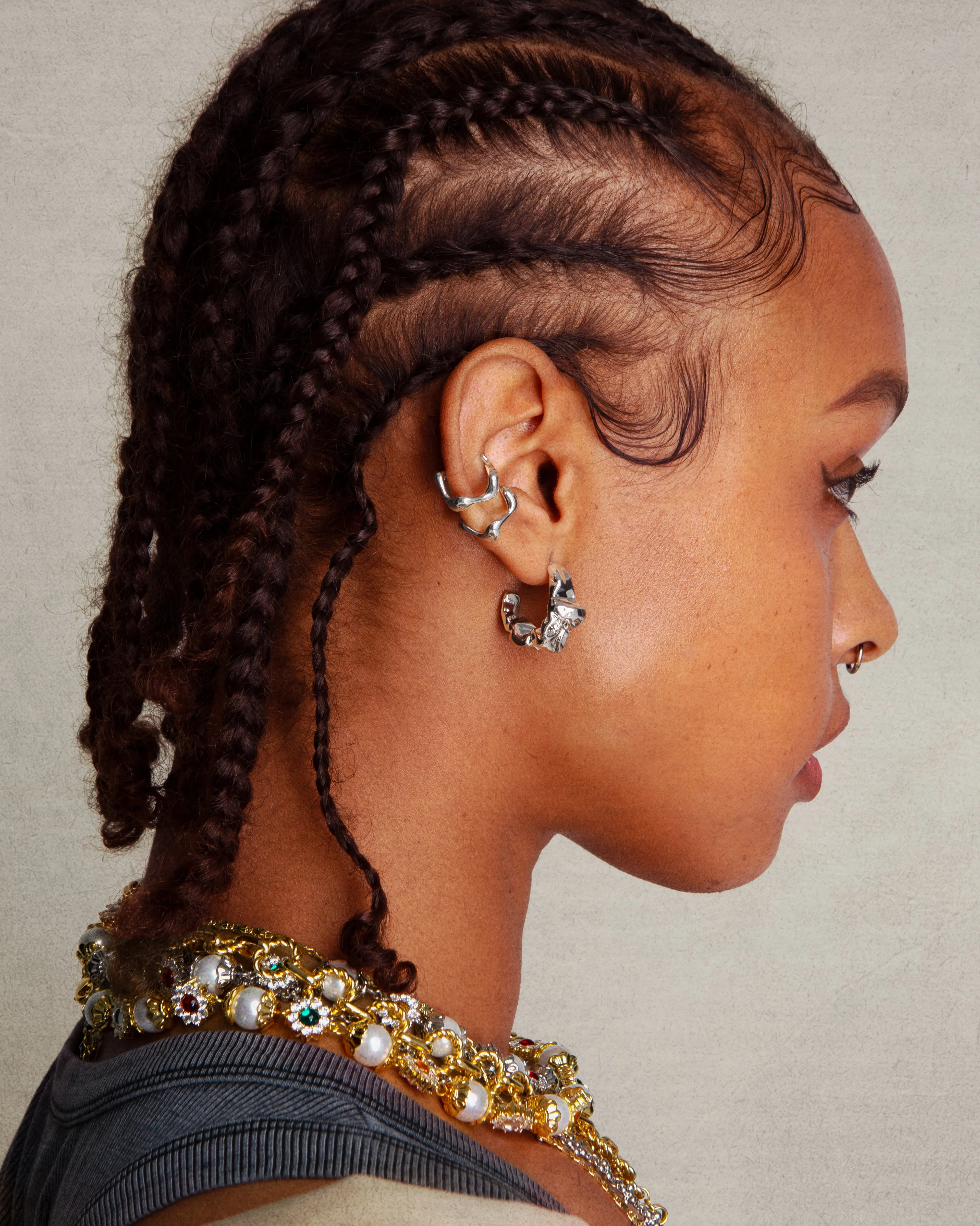 Silver Wave Ear Cuff