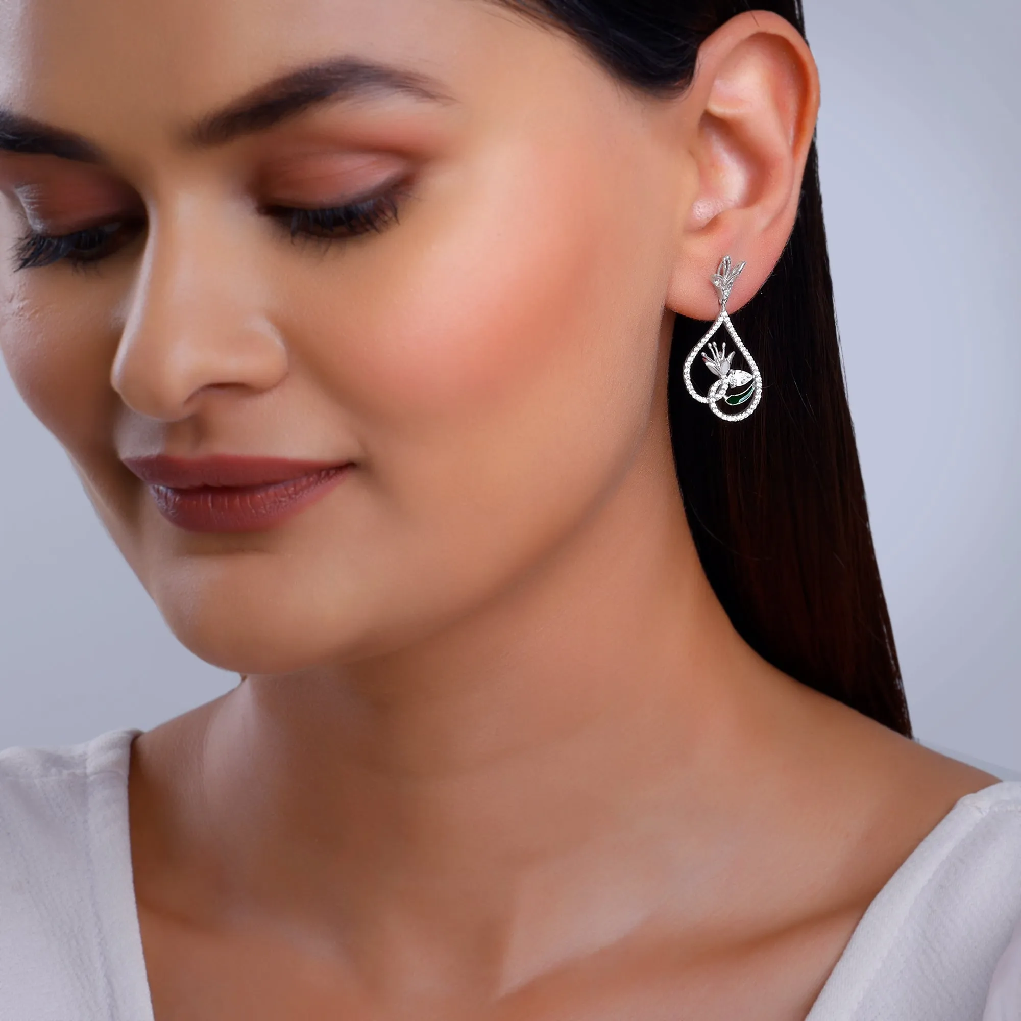 Silver White Musli Earrings