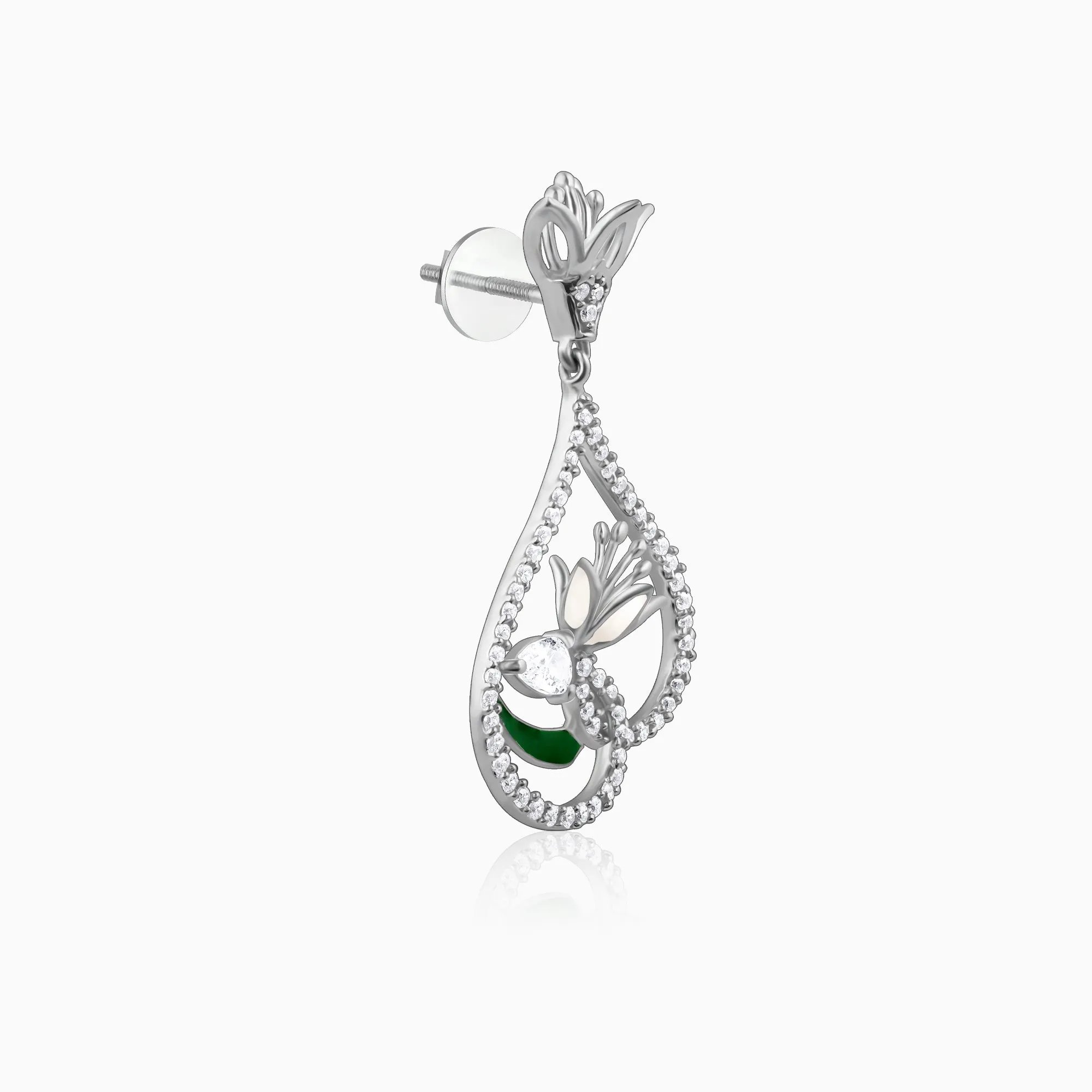 Silver White Musli Earrings
