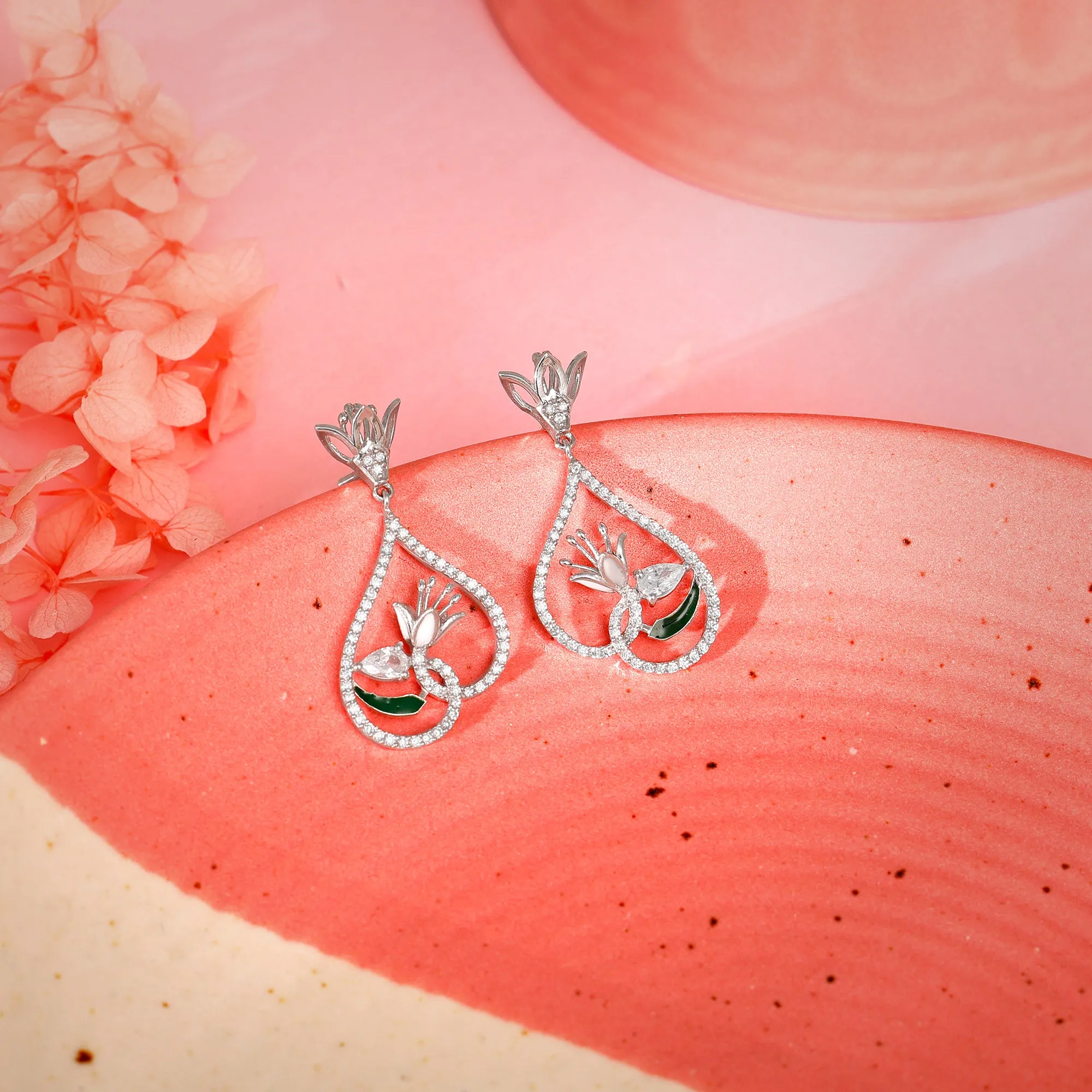 Silver White Musli Earrings