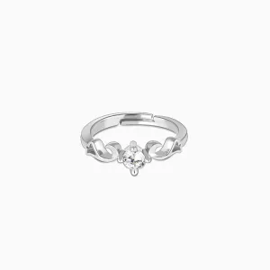 Silver Zircon Beachy Waves Ring