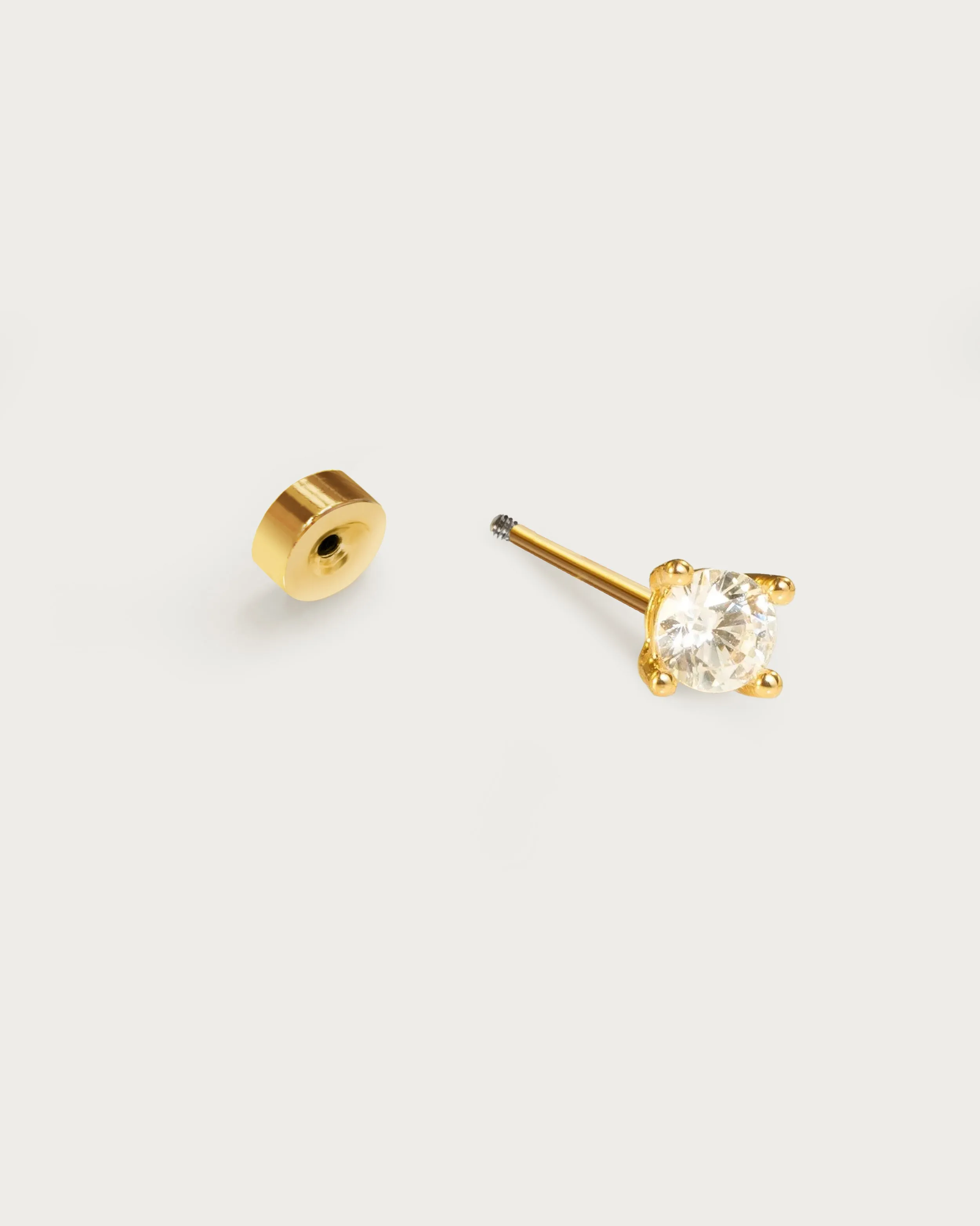 Single Shining Flat Back Helix Earring