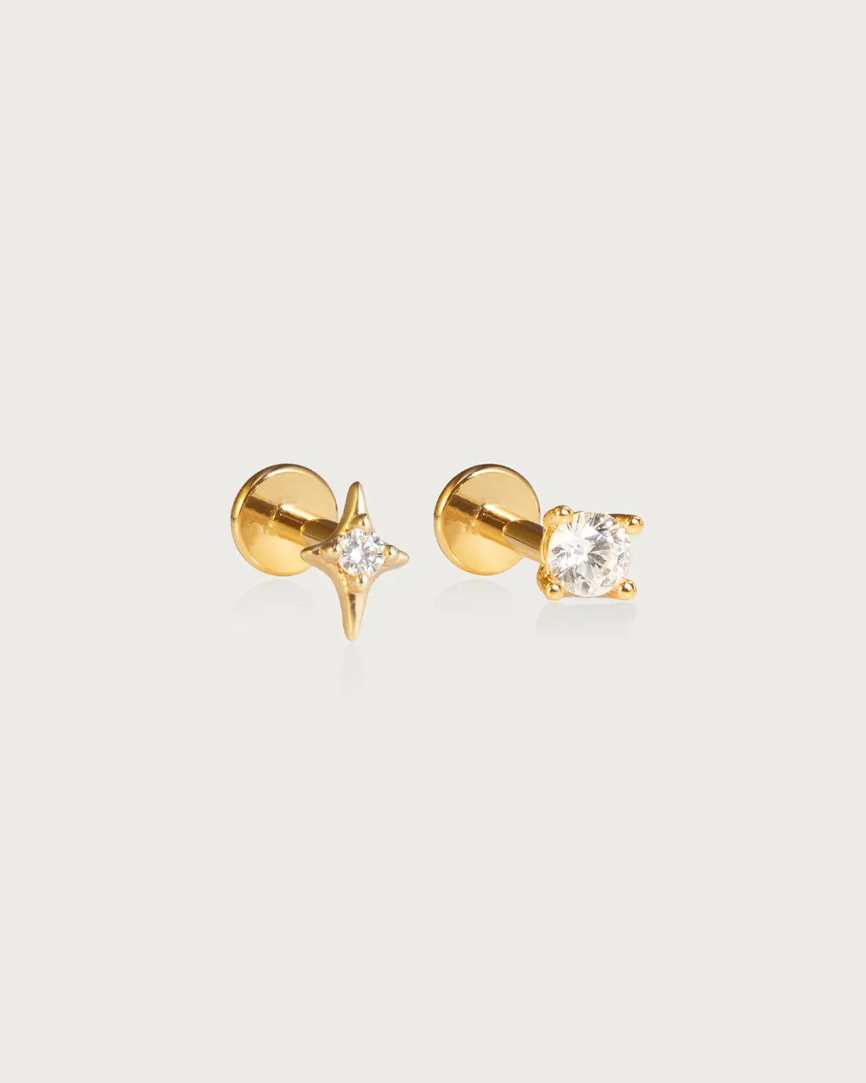 Single Shining Flat Back Helix Earring