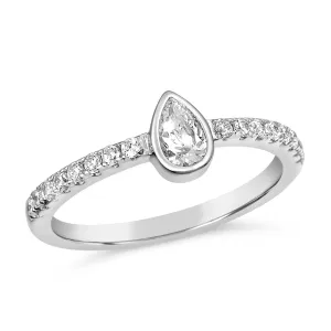 Skinny Tear Drop Stacking Ring