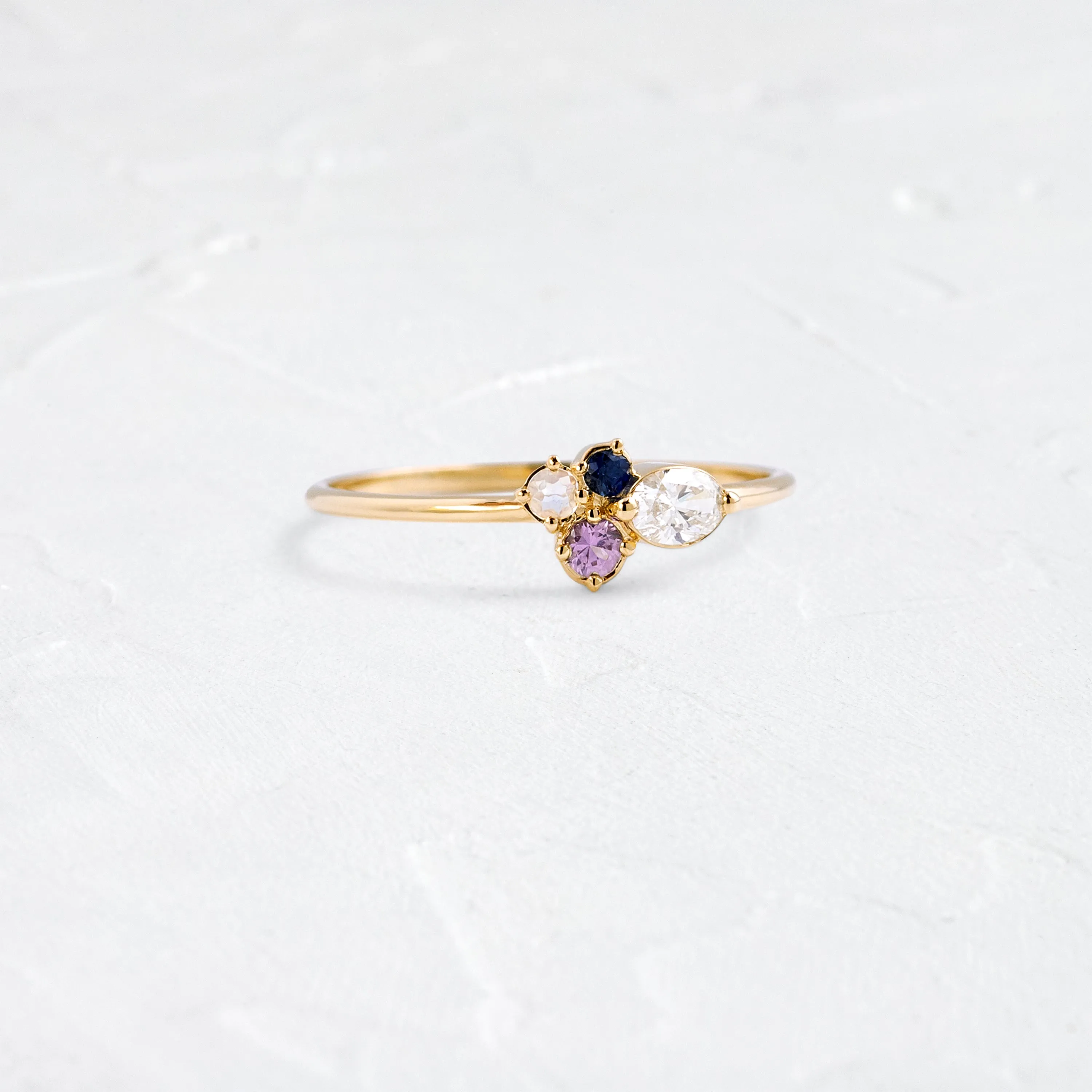 Snow Moon Mini Cluster Ring