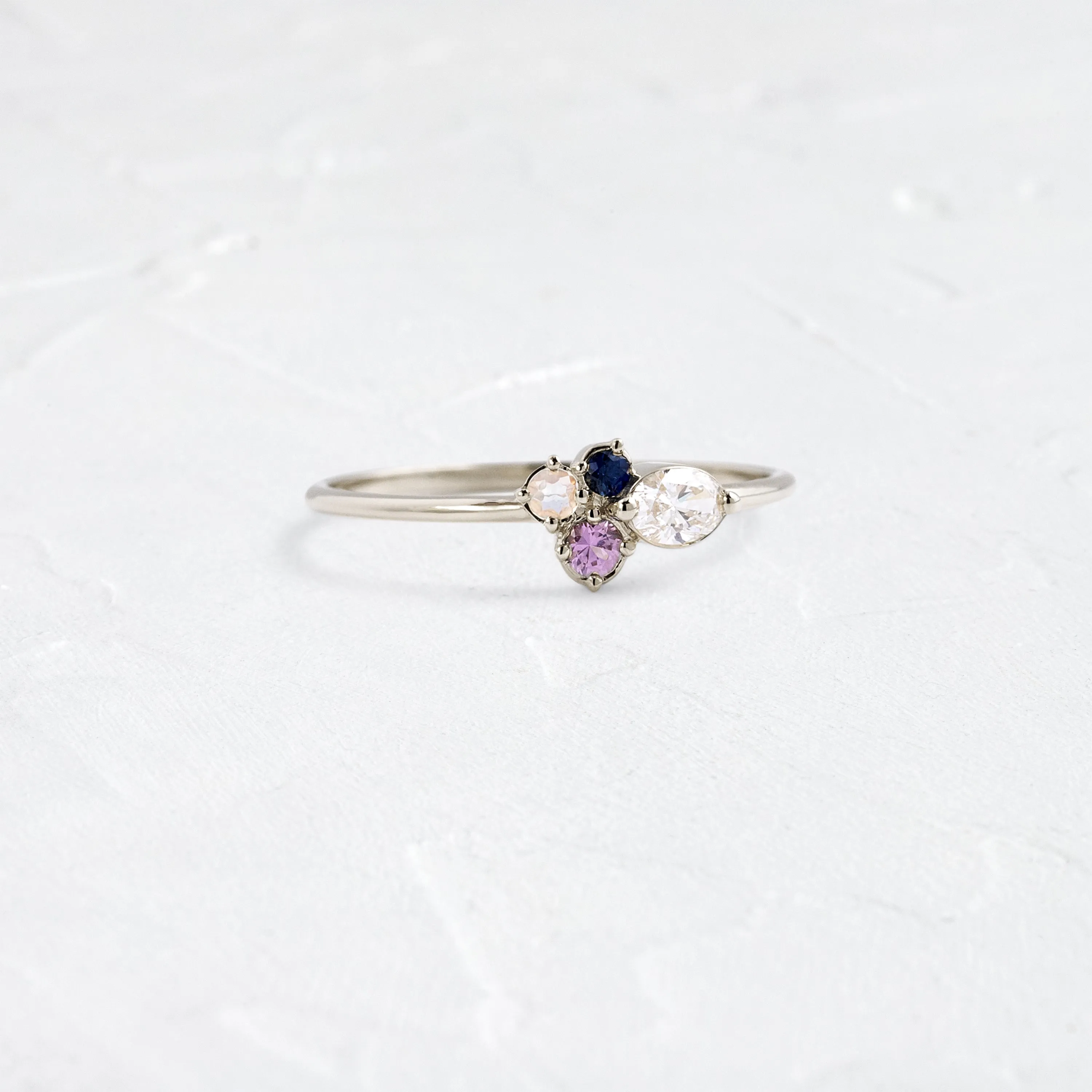 Snow Moon Mini Cluster Ring
