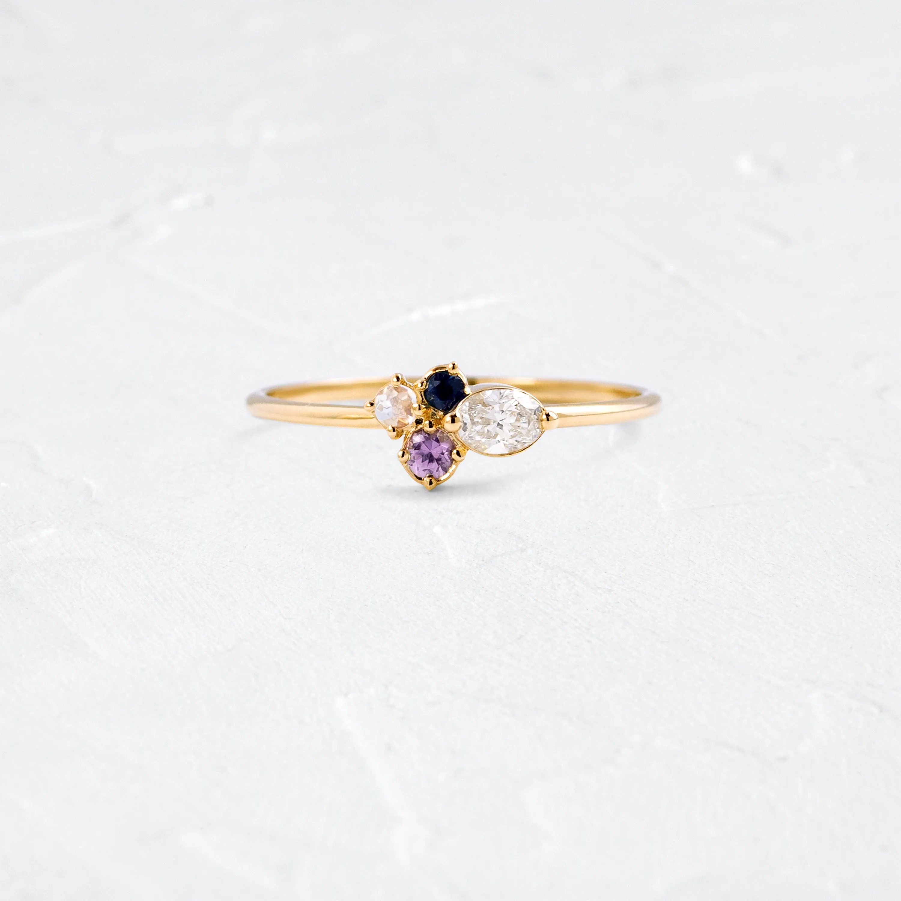 Snow Moon Mini Cluster Ring
