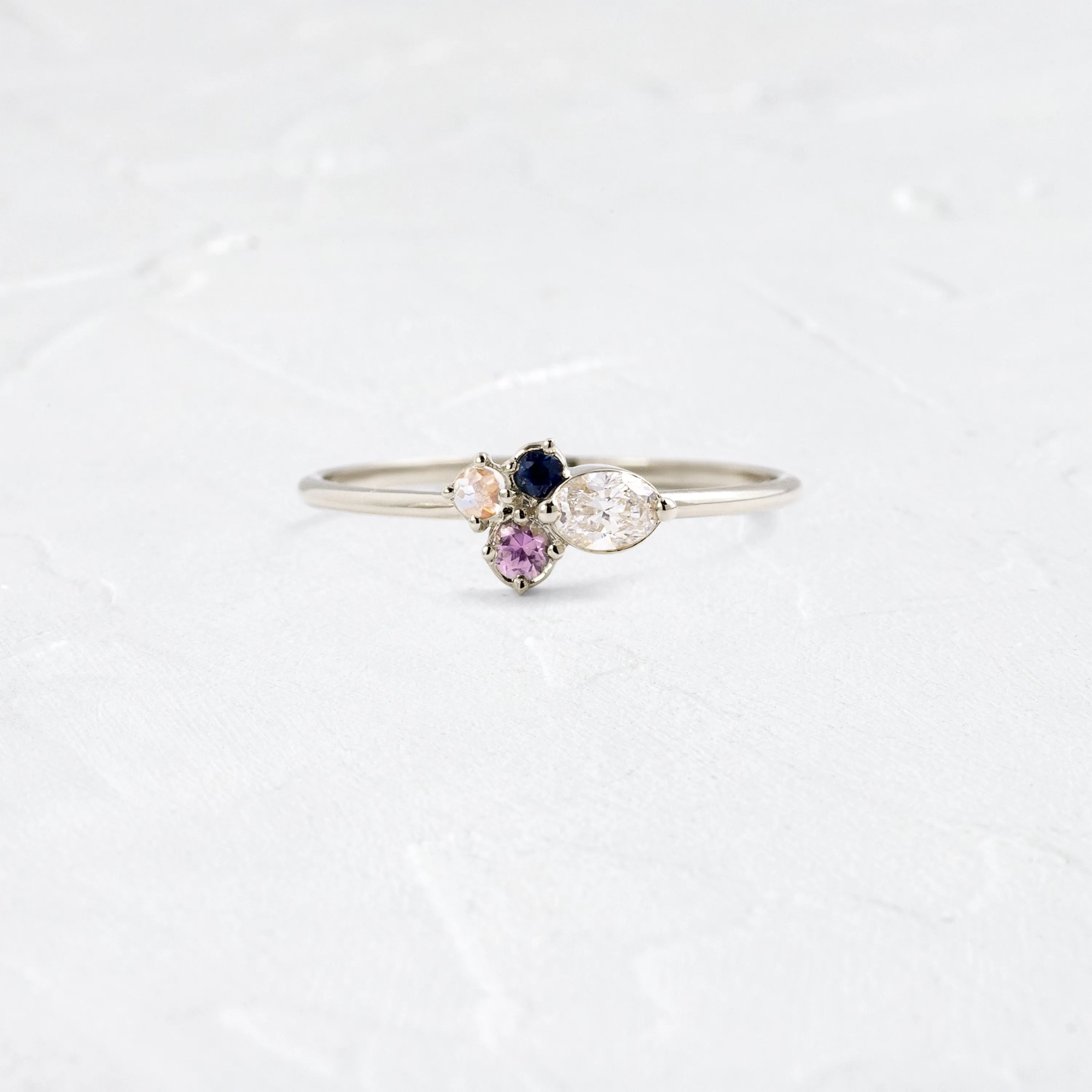Snow Moon Mini Cluster Ring