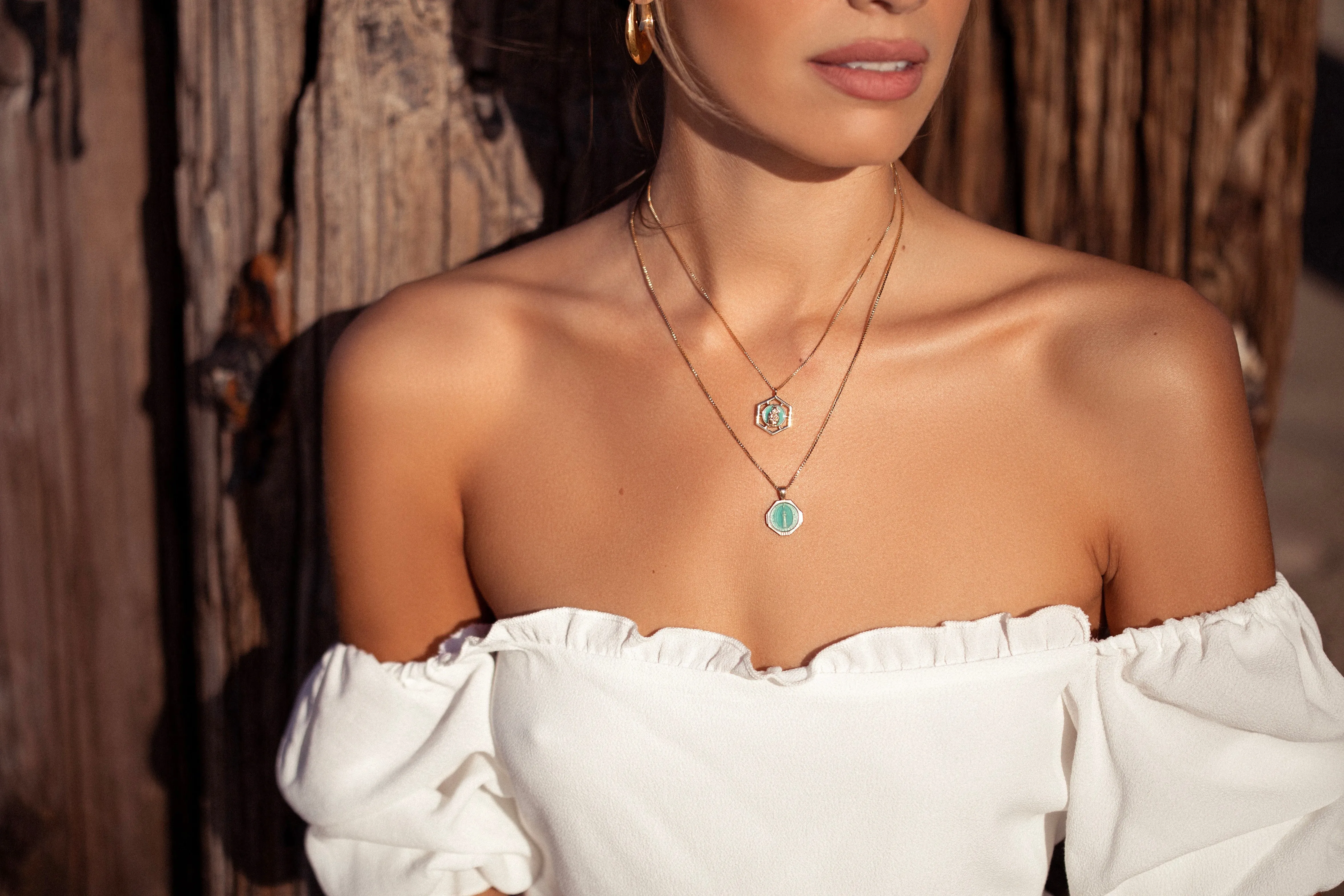Sofia Pendant Necklace in Seafoam Green