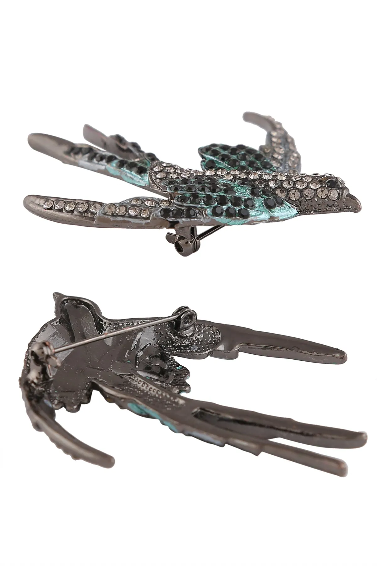 Sparkling and Shiny Diamond Vintage Bird Brooch