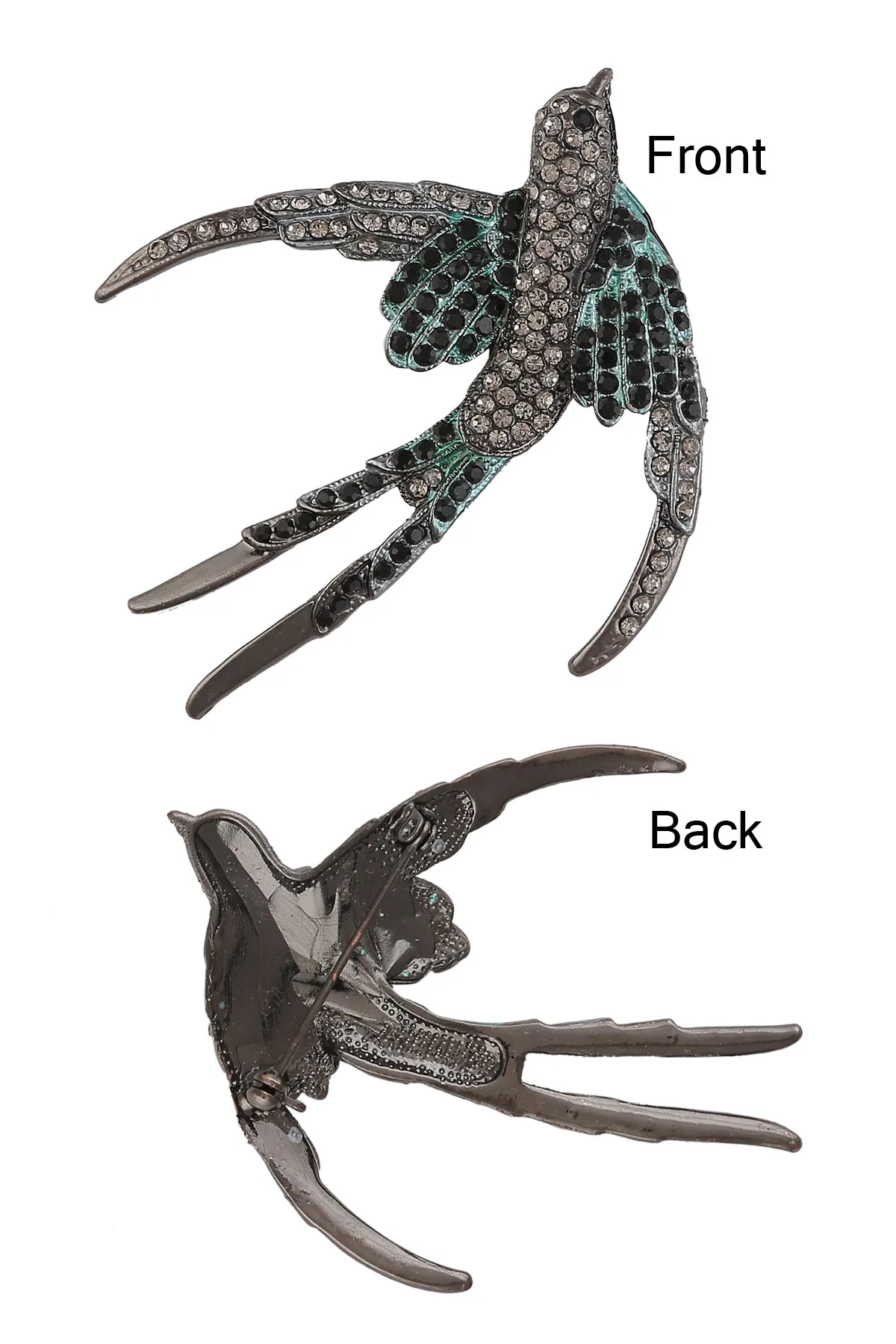 Sparkling and Shiny Diamond Vintage Bird Brooch