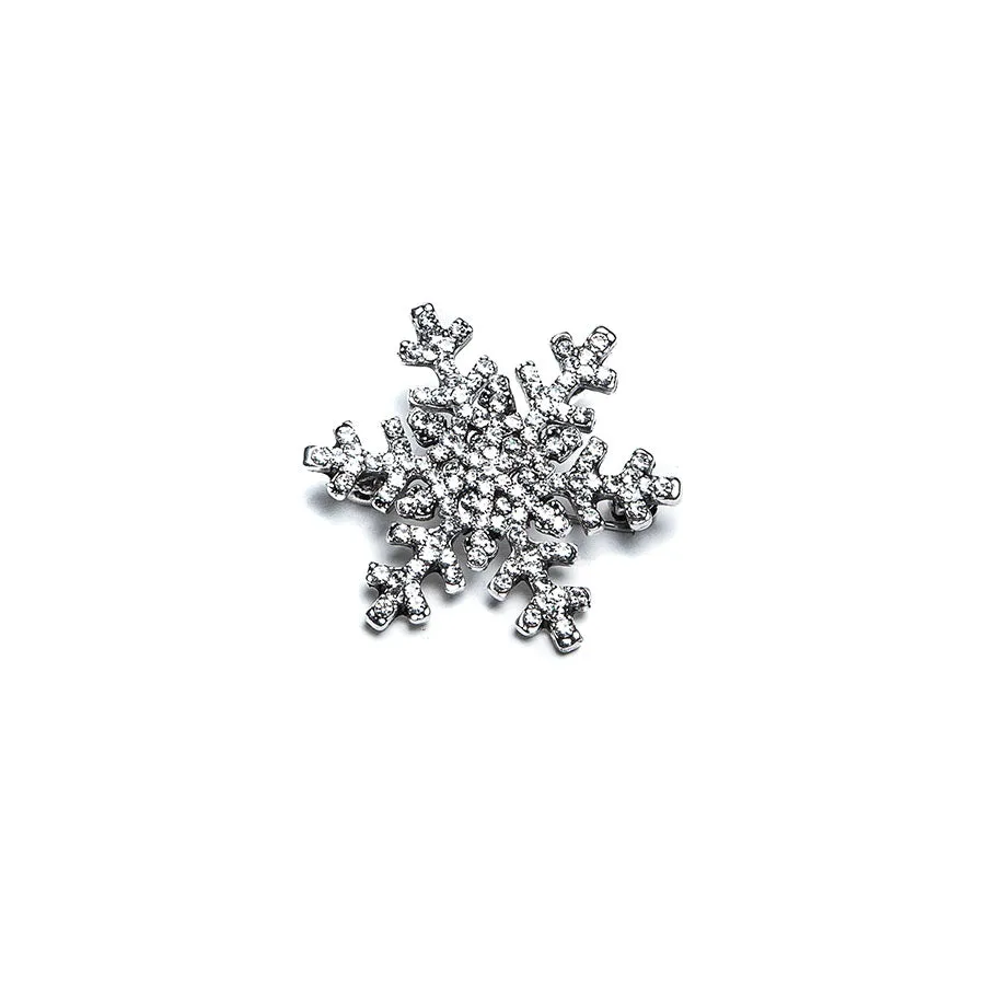 Sparkling Diamante Snowflake Brooch