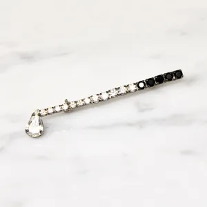 Sporty Black & White Rhinestone Golf Pin