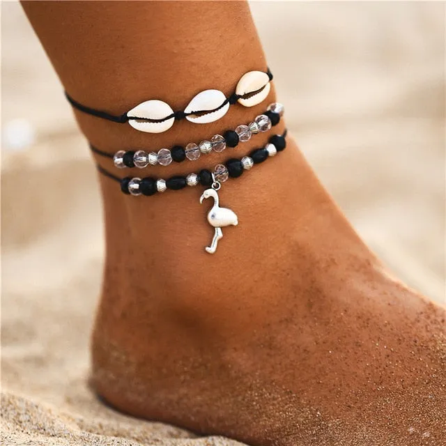 Starfish Pendant Anklets 2019 For Women New Stone Beads Shell Anklet Bohemian Bracelets On Leg BOHO Ocean Jewelry Drop Shipping
