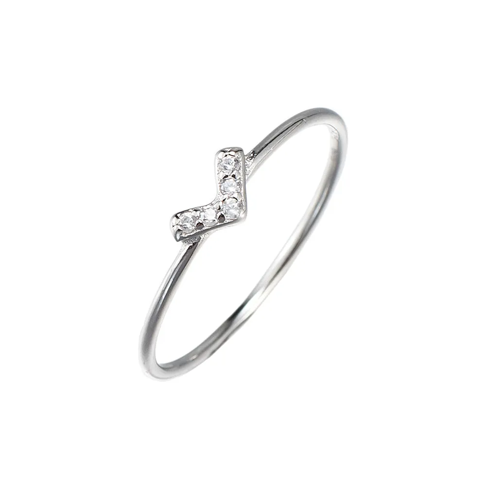 Sterling Silver CZ Arrow Ring