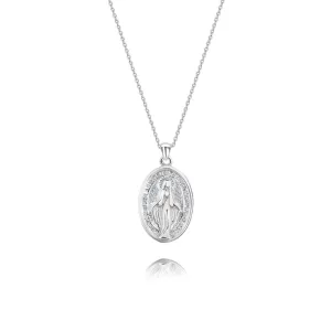 Sterling Silver Female Virgin Mary Pendant Gold Virgencita Necklace