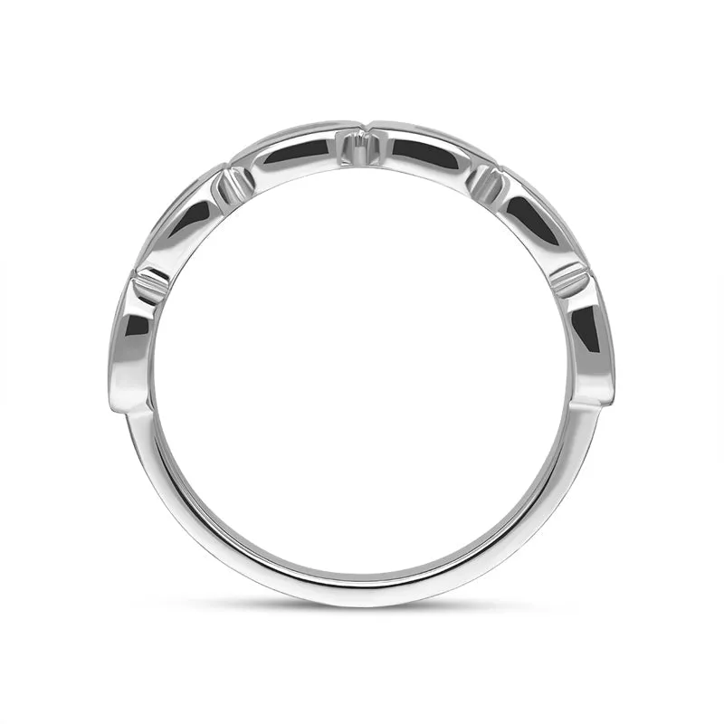 Sterling Silver King's Coronation Hallmark Round Cushion Ring D