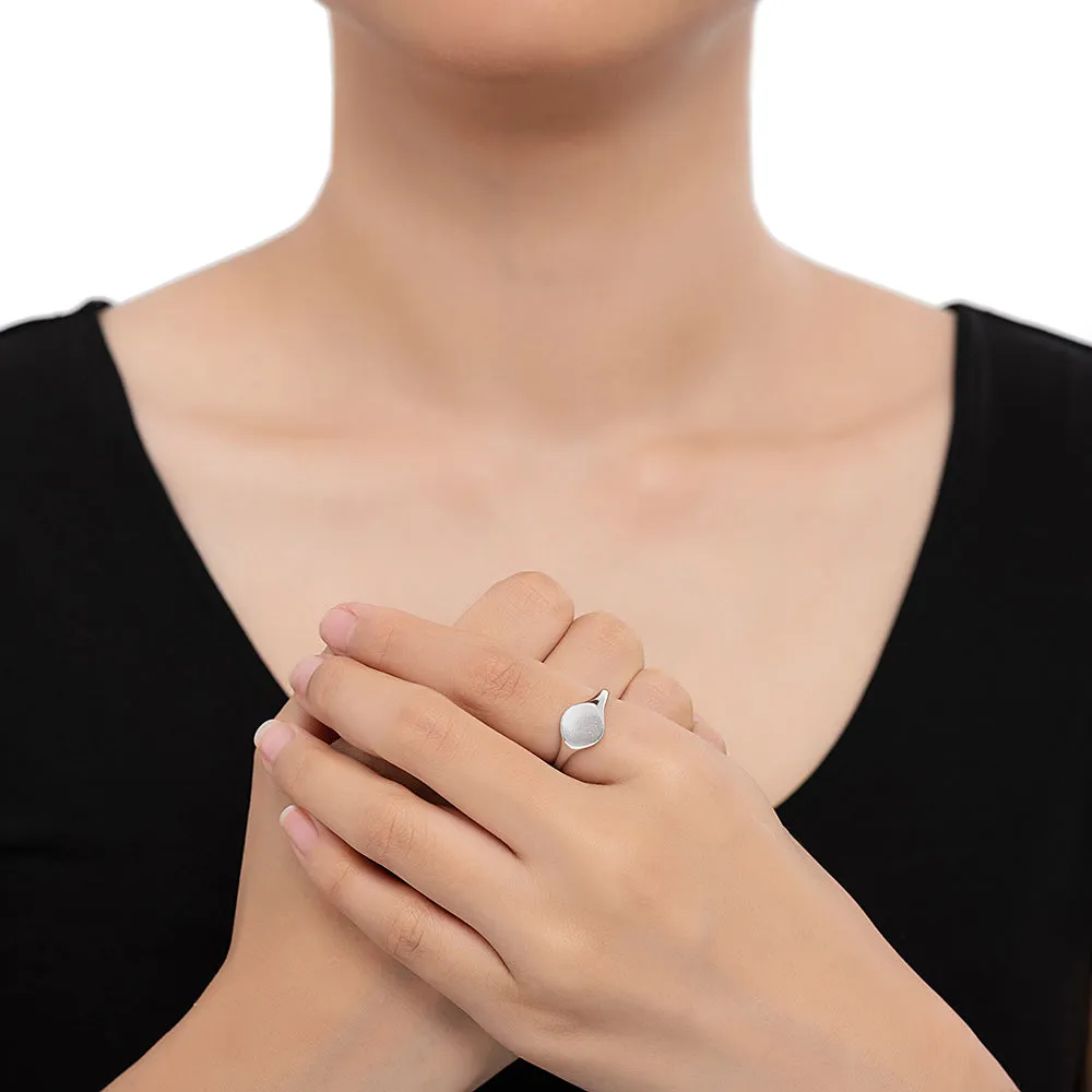 Sterling Silver Round Signet Ring