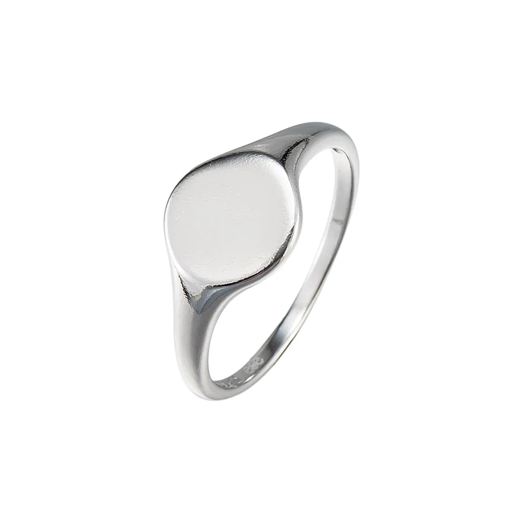 Sterling Silver Round Signet Ring