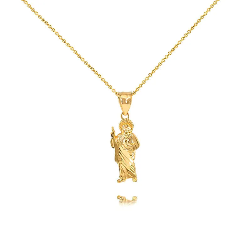 Sterling Silver Saint Jude Charm Pendant Necklace