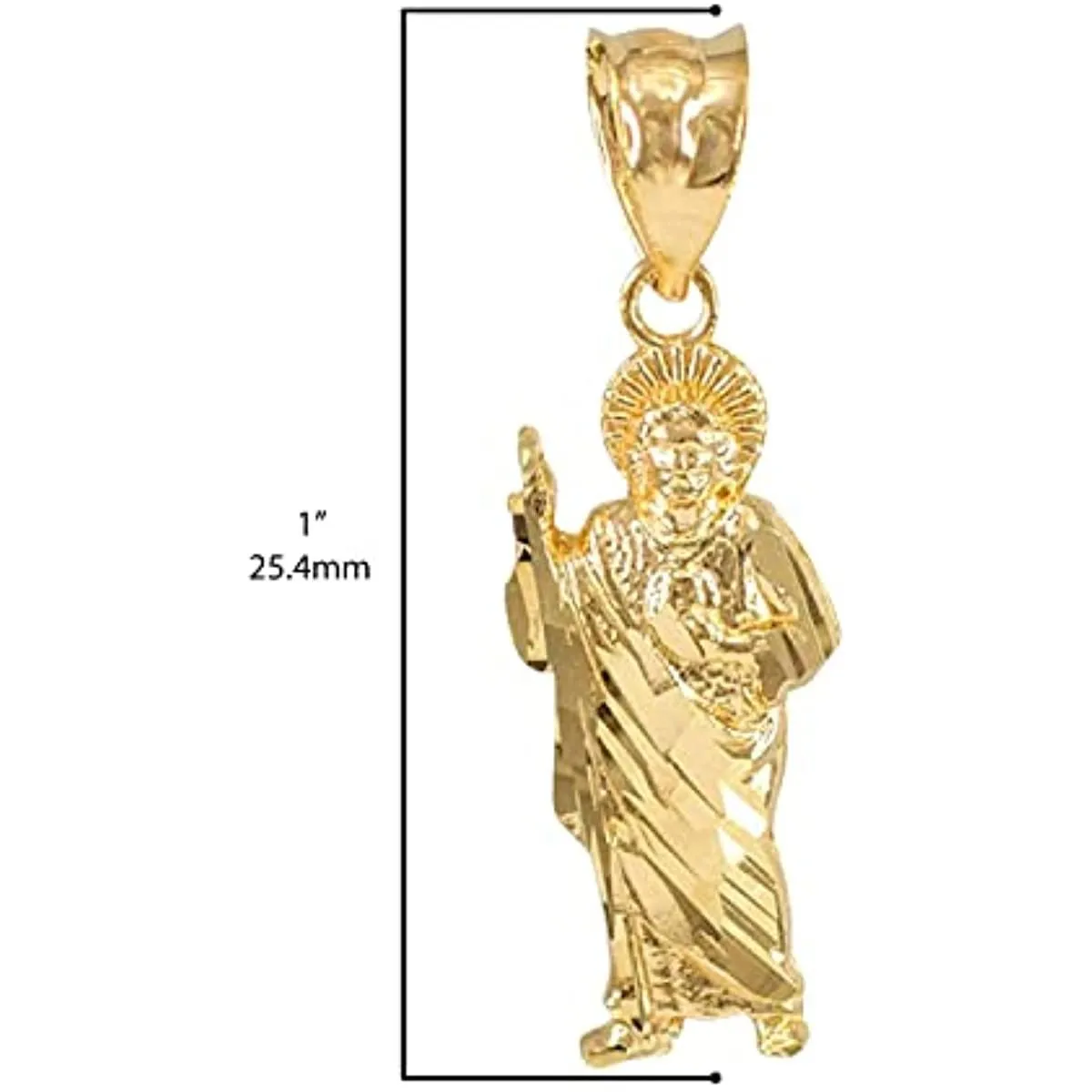 Sterling Silver Saint Jude Charm Pendant Necklace
