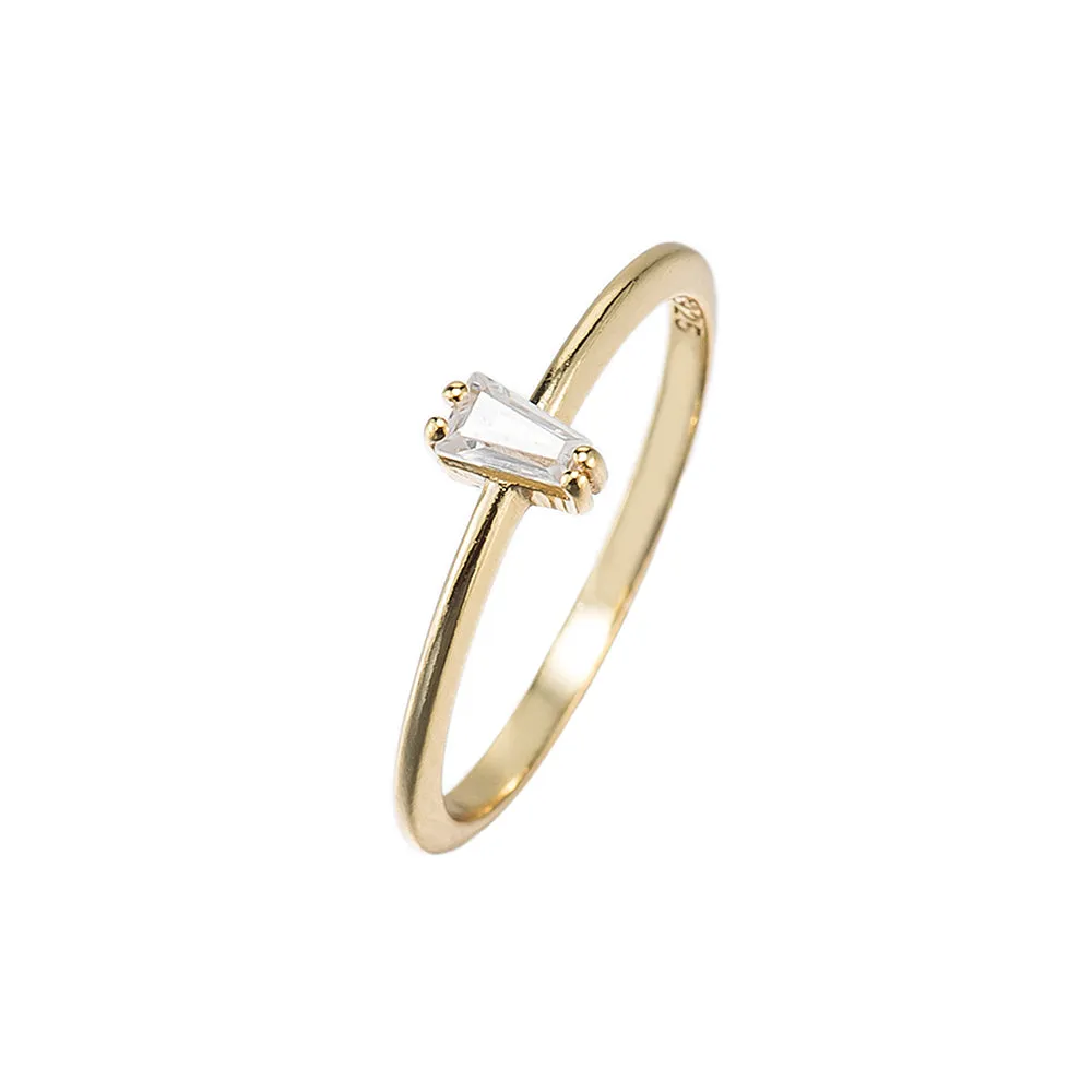 Sterling Silver Single Stone Ring