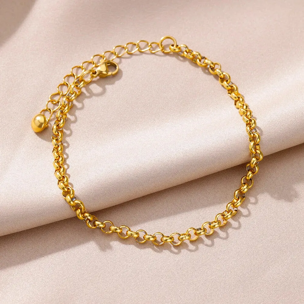 Summer Gold Anklet with Pearl Detail