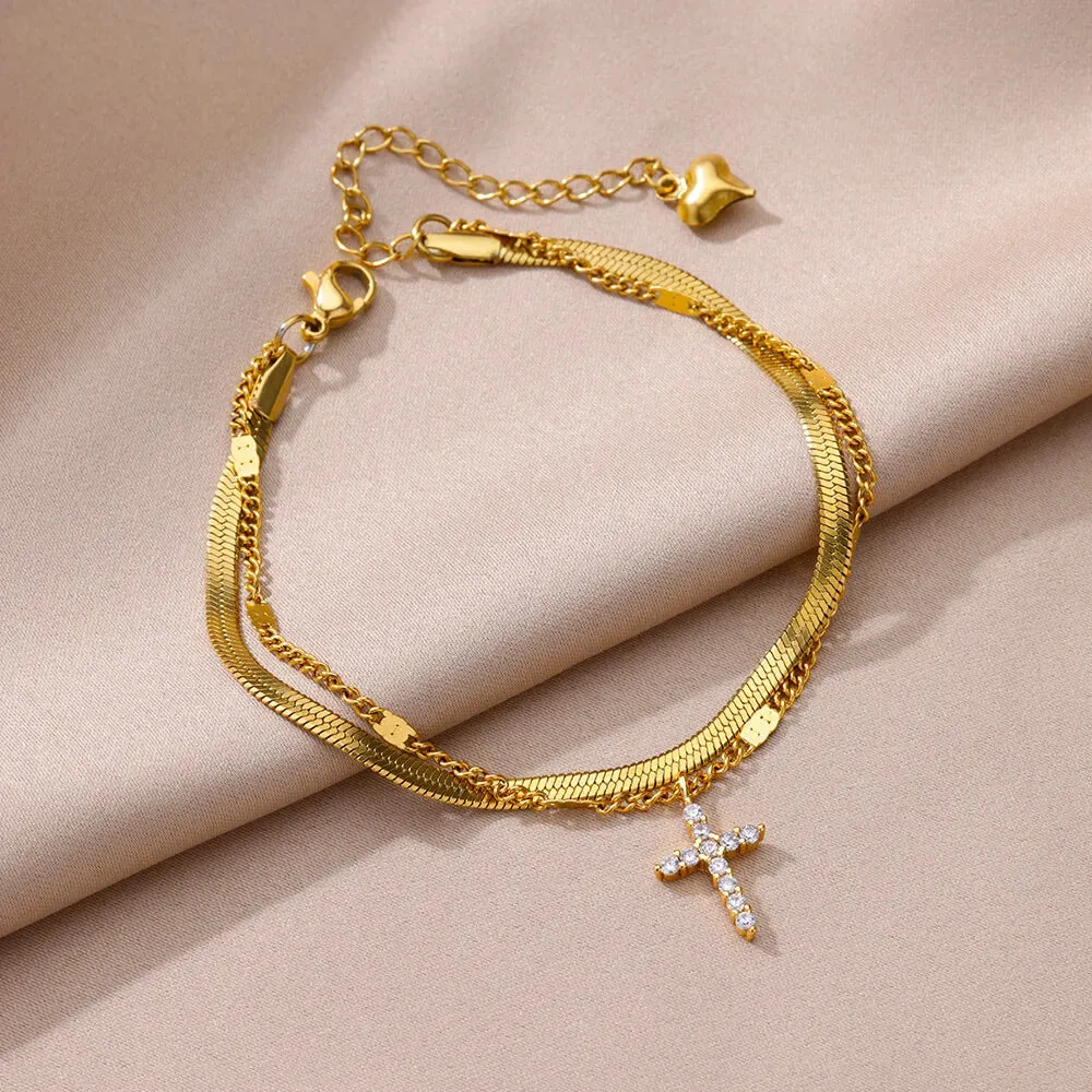 Summer Gold Anklet with Pearl Detail