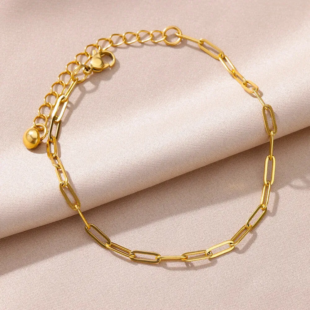 Summer Gold Anklet with Pearl Detail