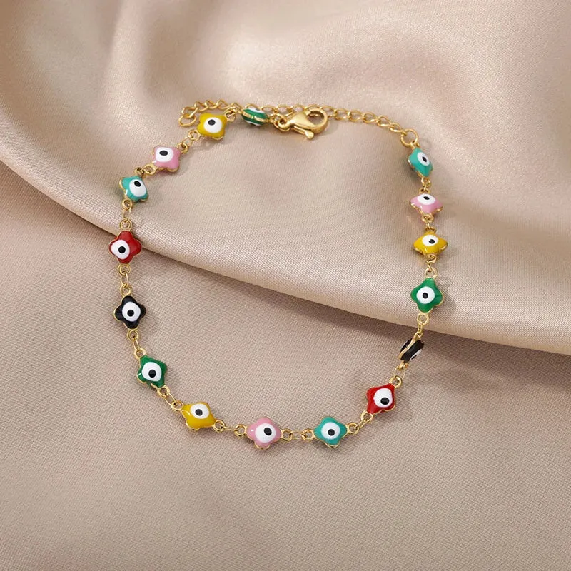 Summer Gold Anklet with Pearl Detail
