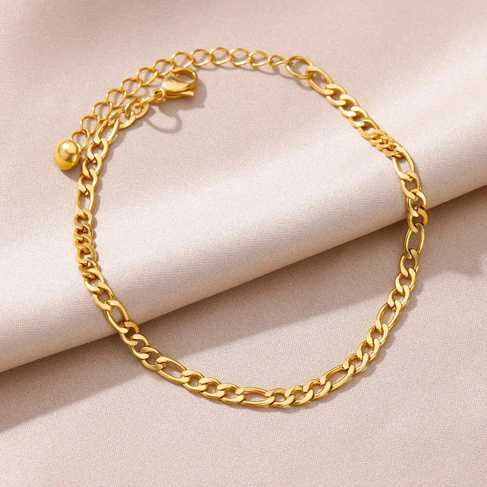 Summer Gold Anklet with Pearl Detail