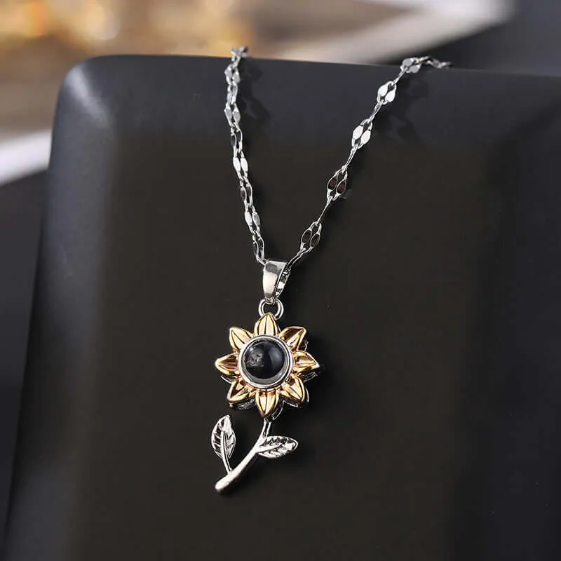 Sunflower Necklace for Women Necklace with Picture Inside