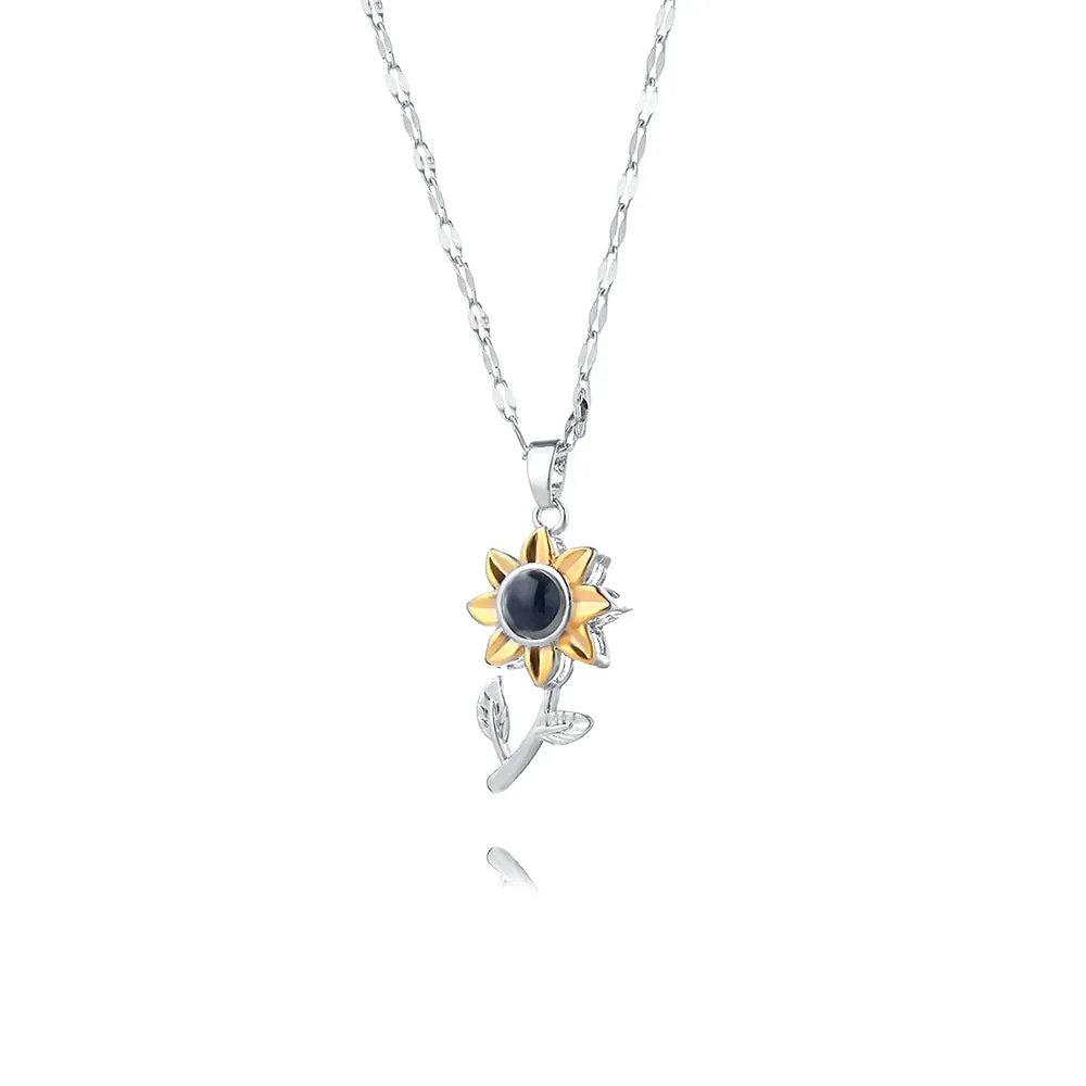 Sunflower Necklace for Women Necklace with Picture Inside