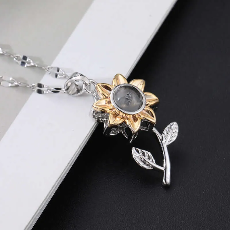 Sunflower Necklace for Women Necklace with Picture Inside