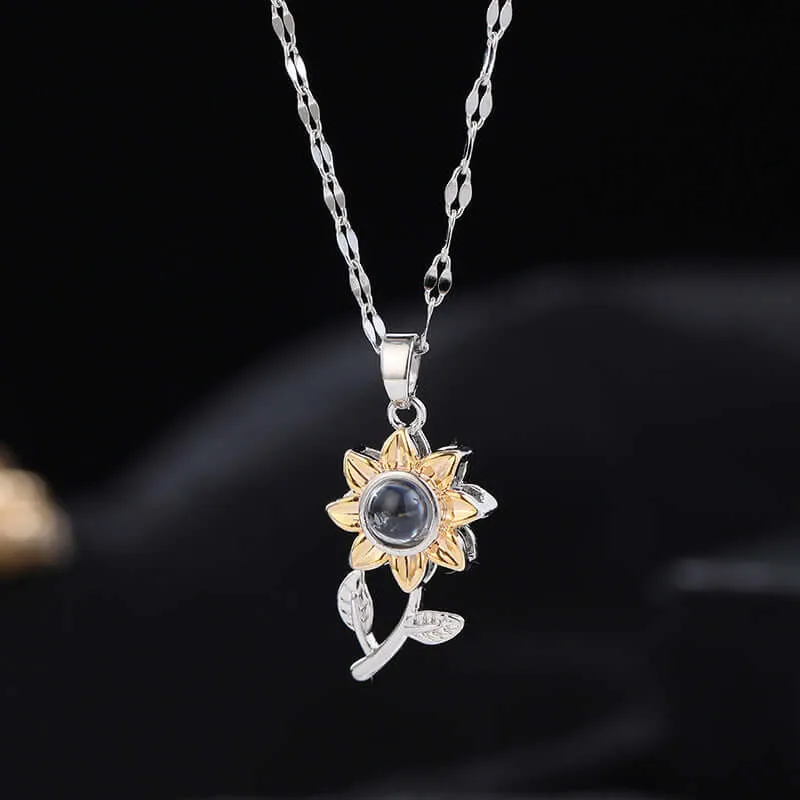 Sunflower Necklace for Women Necklace with Picture Inside