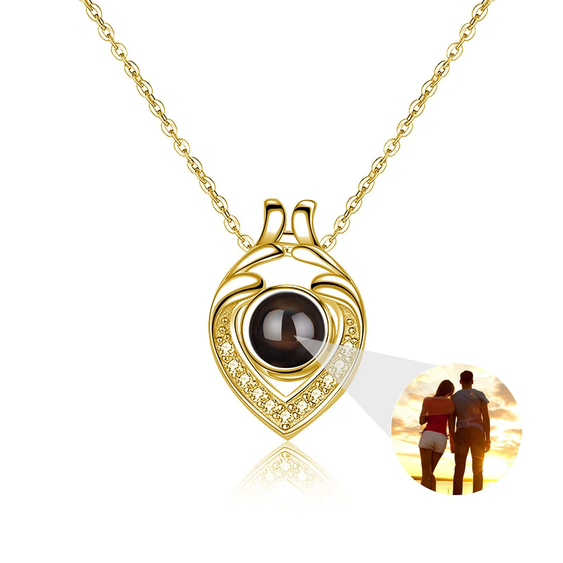 Supporting Hands Love Memory Projection Necklace