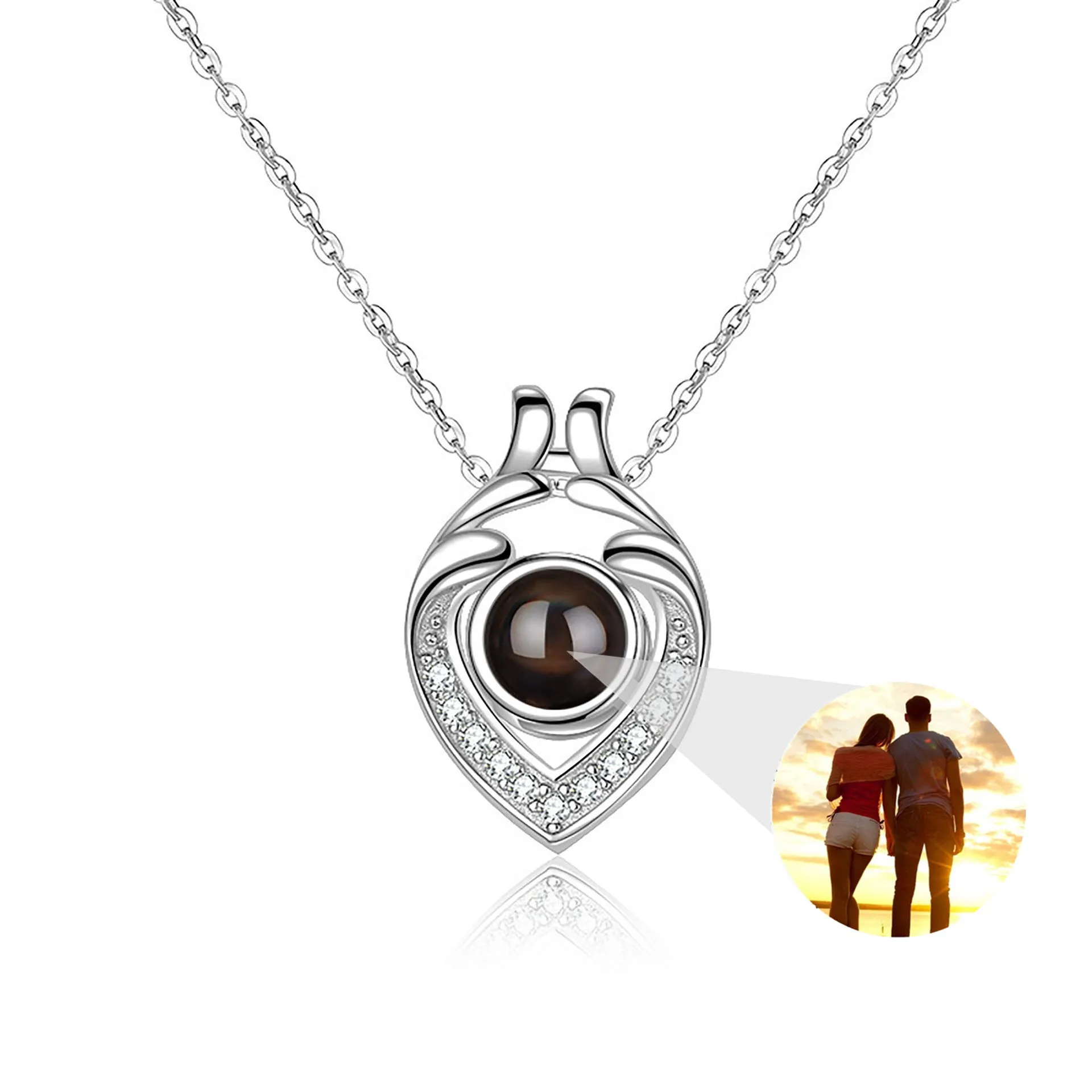 Supporting Hands Love Memory Projection Necklace