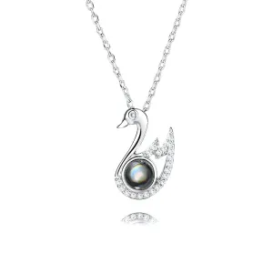Swan Necklace I Love You in 100 Language Necklace With Picture Inside