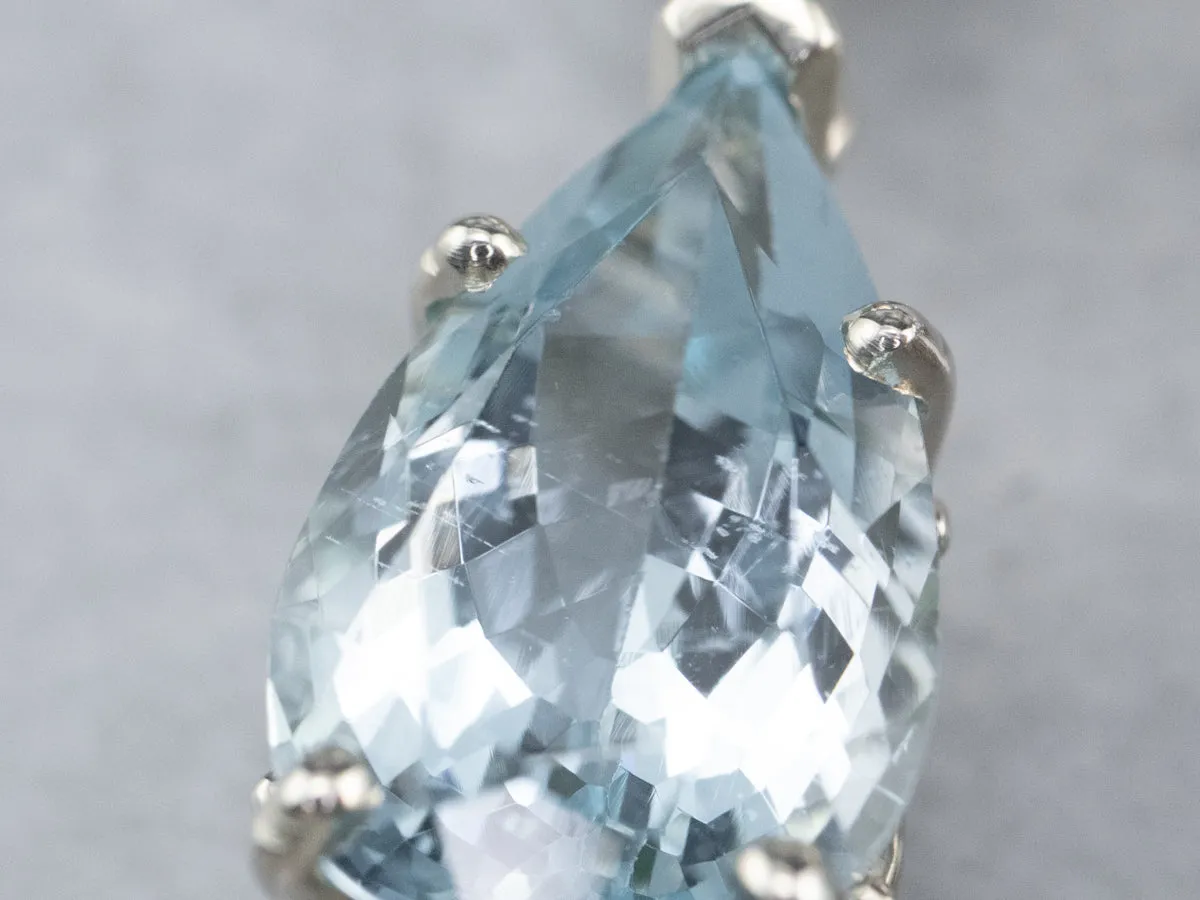 Teardrop Aquamarine Drop Earrings