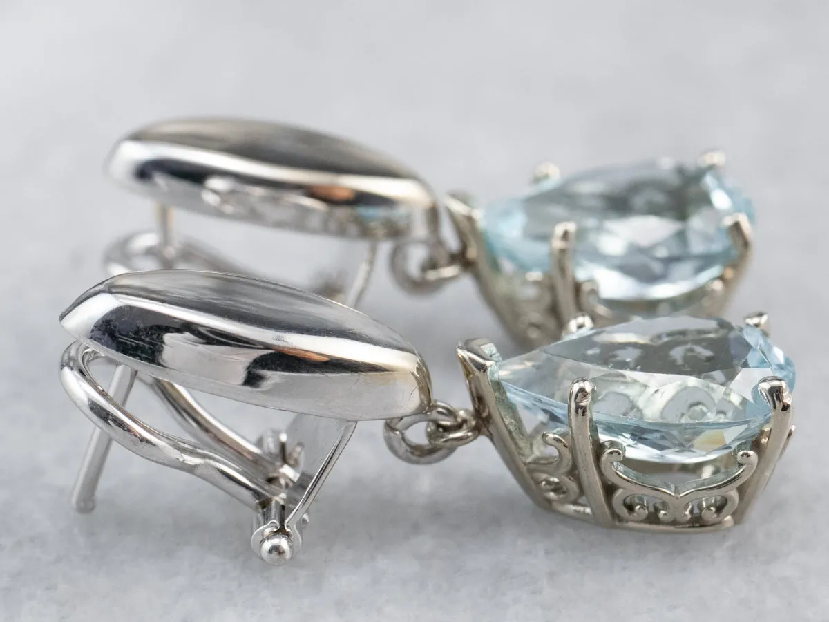 Teardrop Aquamarine Drop Earrings