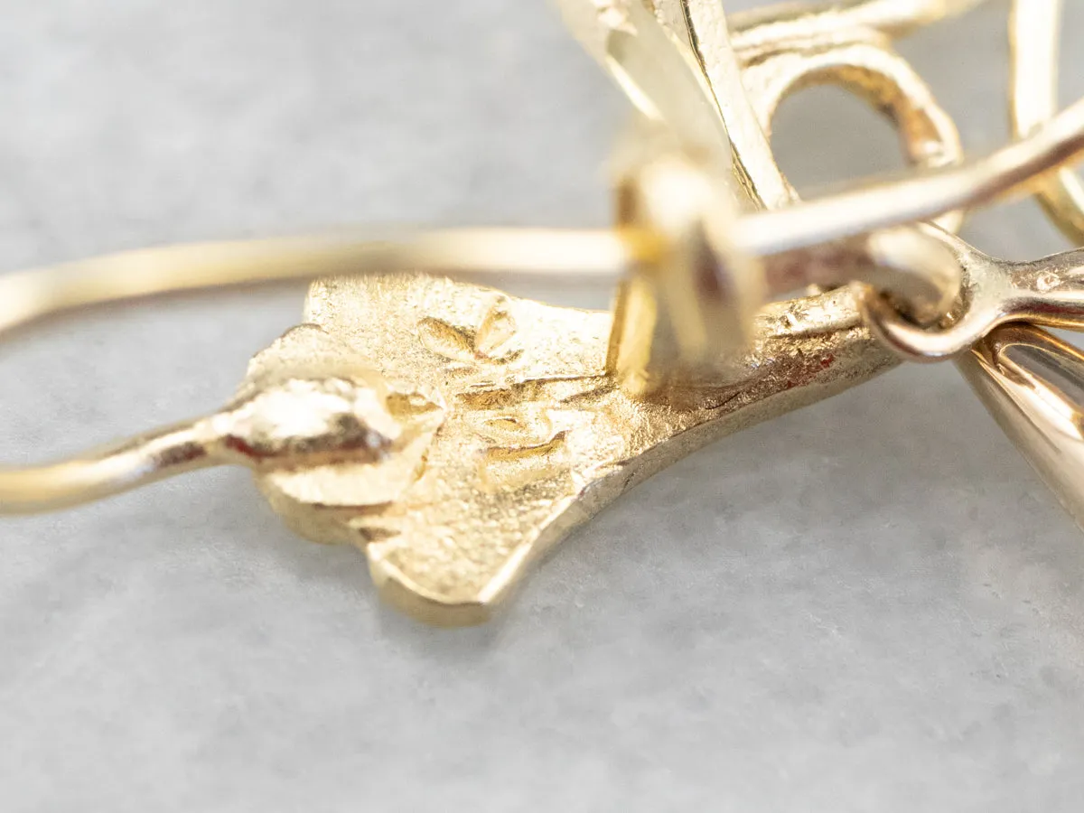 Teardrop Gold Drop Earrings